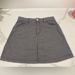 RARE Brandy Melville Black and White Checkered Mini Skirt